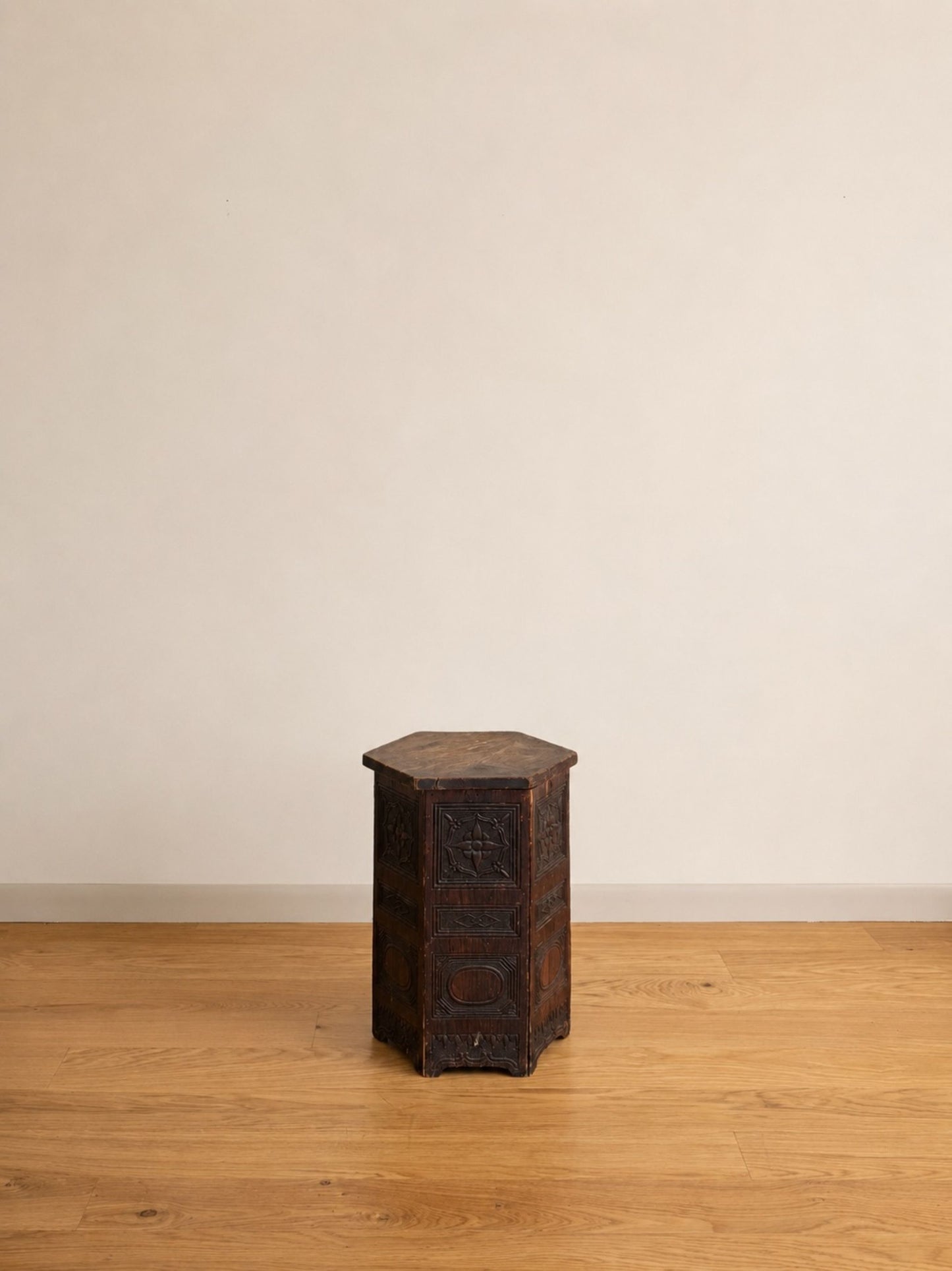 Carved Wood Side Table
