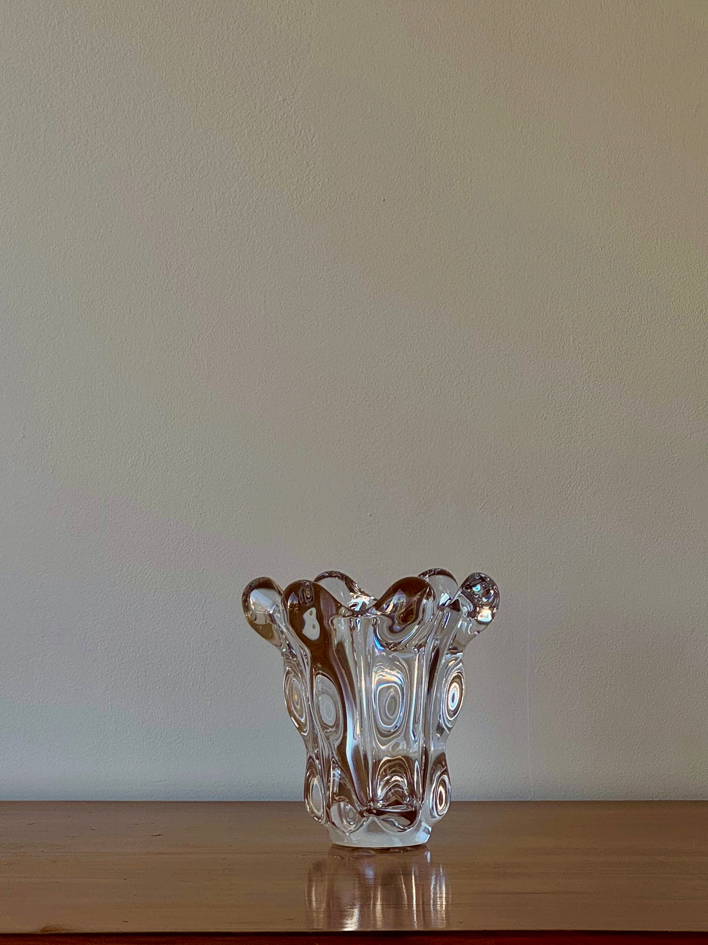 Vintage Art Vannes Le Chatel Abstract French Crystal Vase