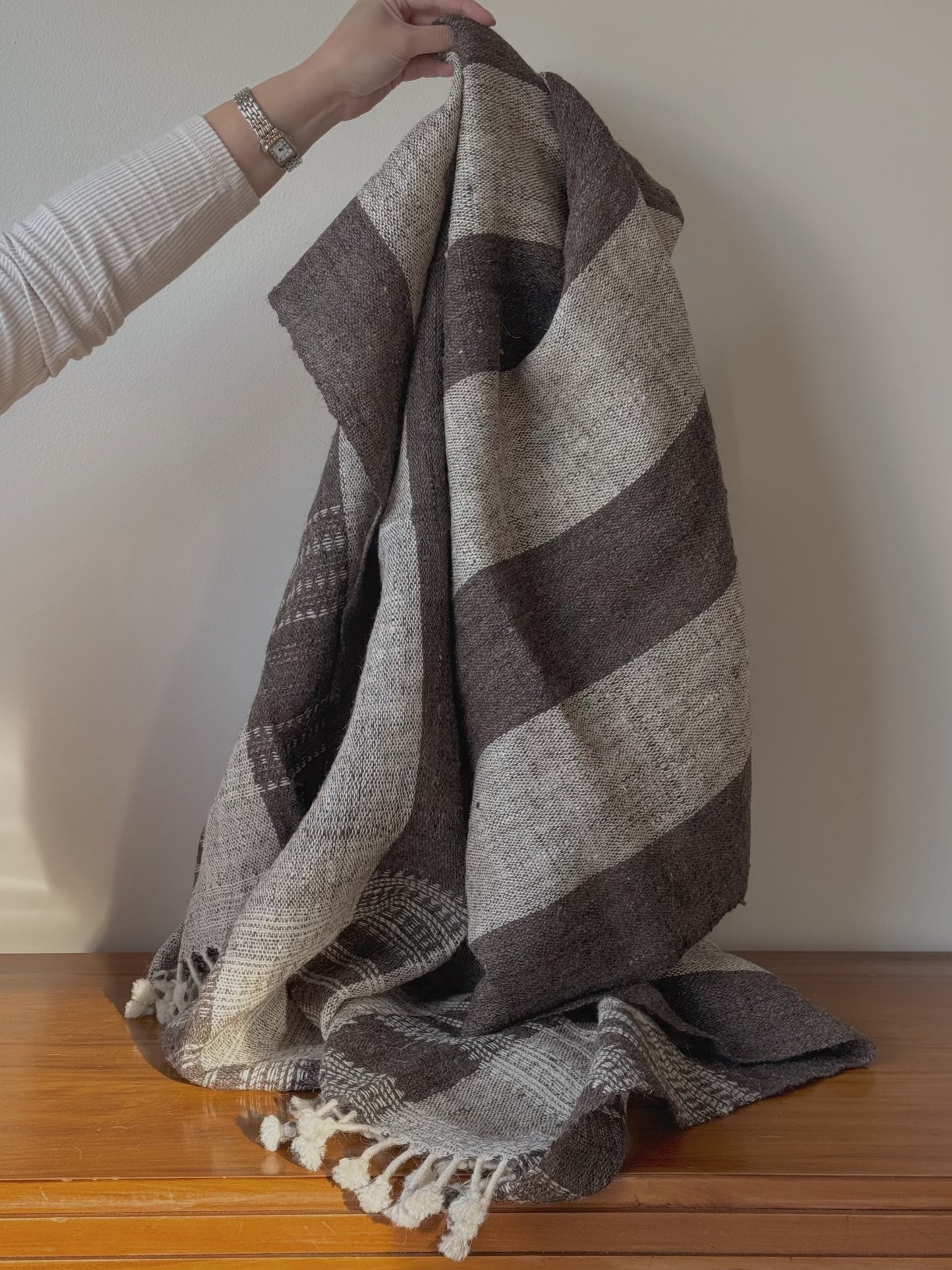 Striped Wool Throw Blanket