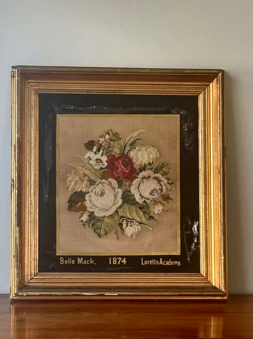 Victorian Bouquet of Roses Needlepoint