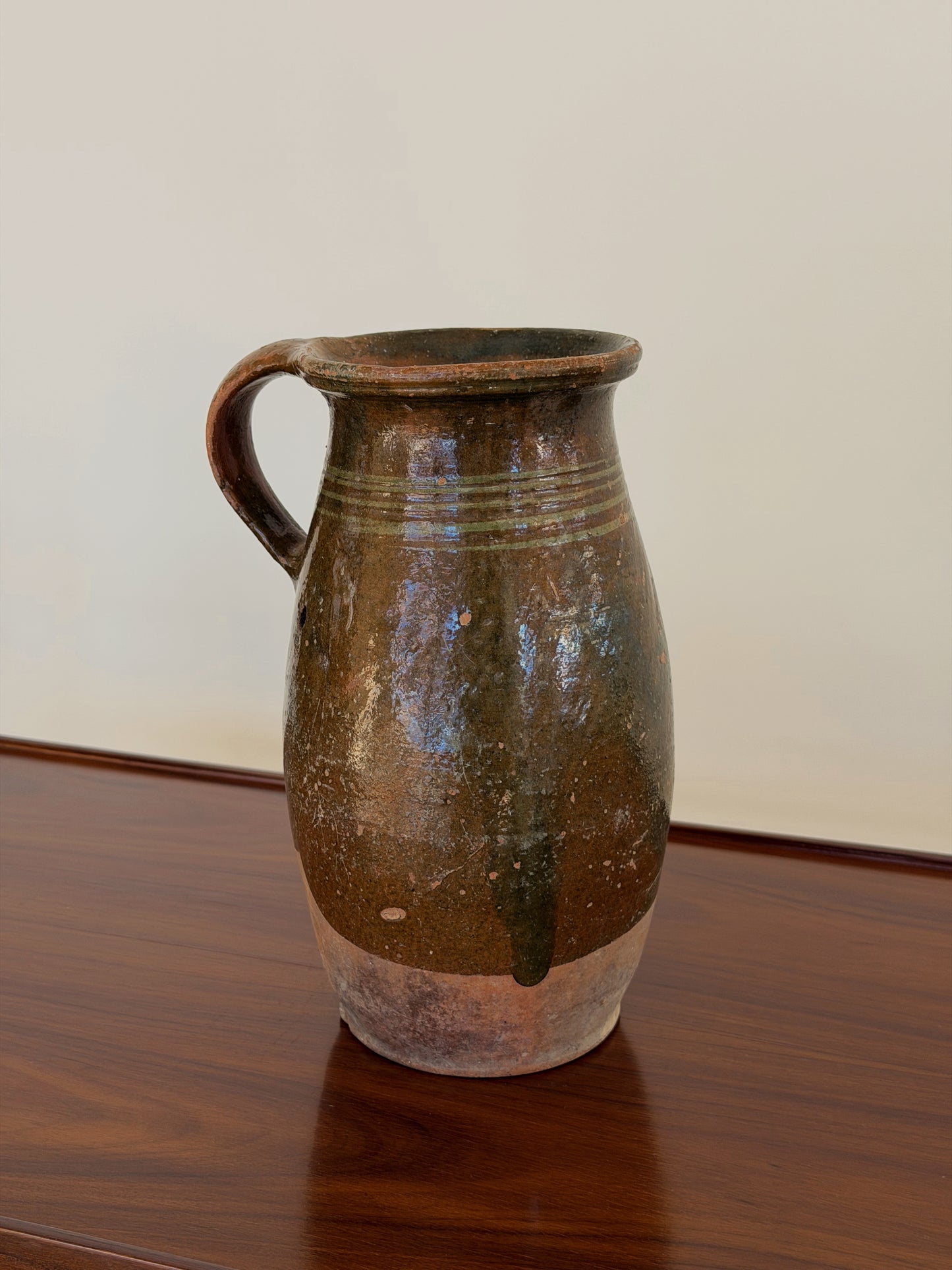 Two-Tone Glazed Stoneware Jug