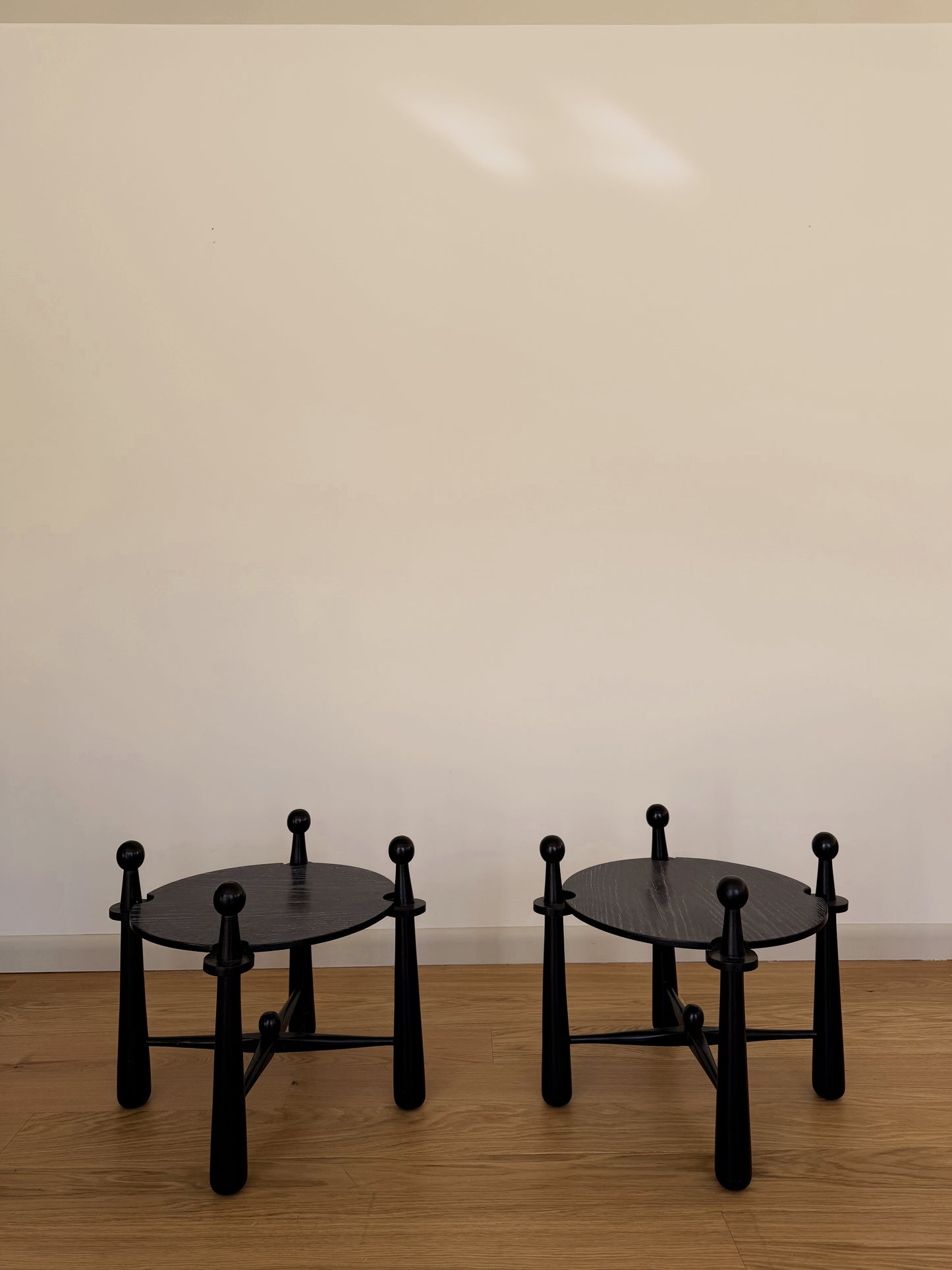 Pair of Ebonized Oak End Tables