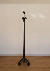 French Hand Hammered Iron Floor Lamp, c. 1930