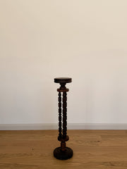 Vintage Turned Wood Pedestal Stand