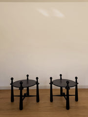 Pair of Ebonized Oak End Tables