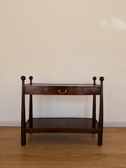 Walnut Console Table with Single Drawer