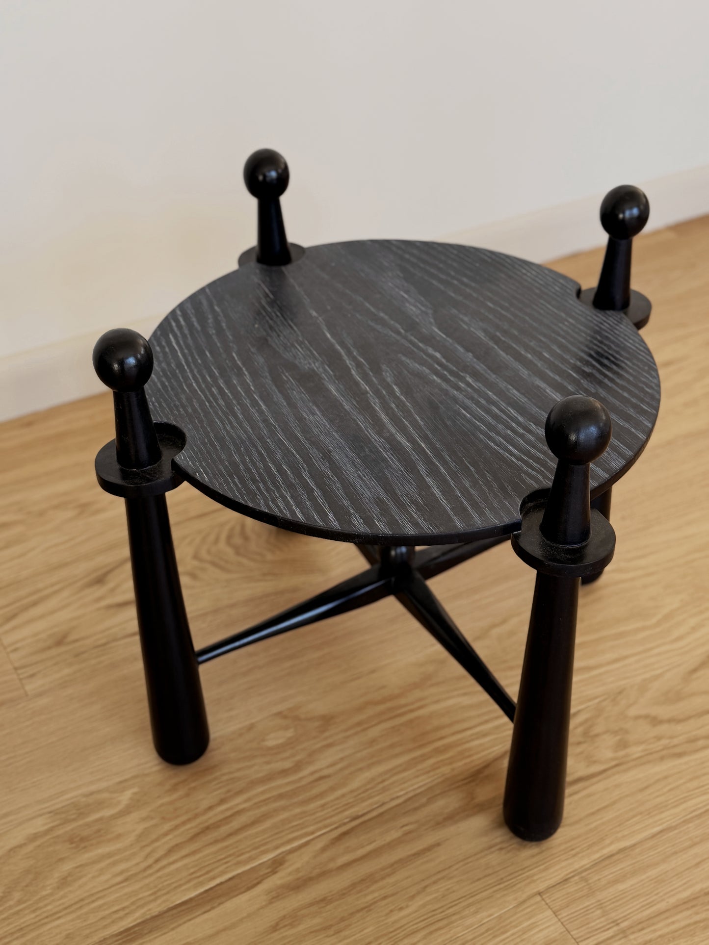 Pair of Ebonized Oak End Tables