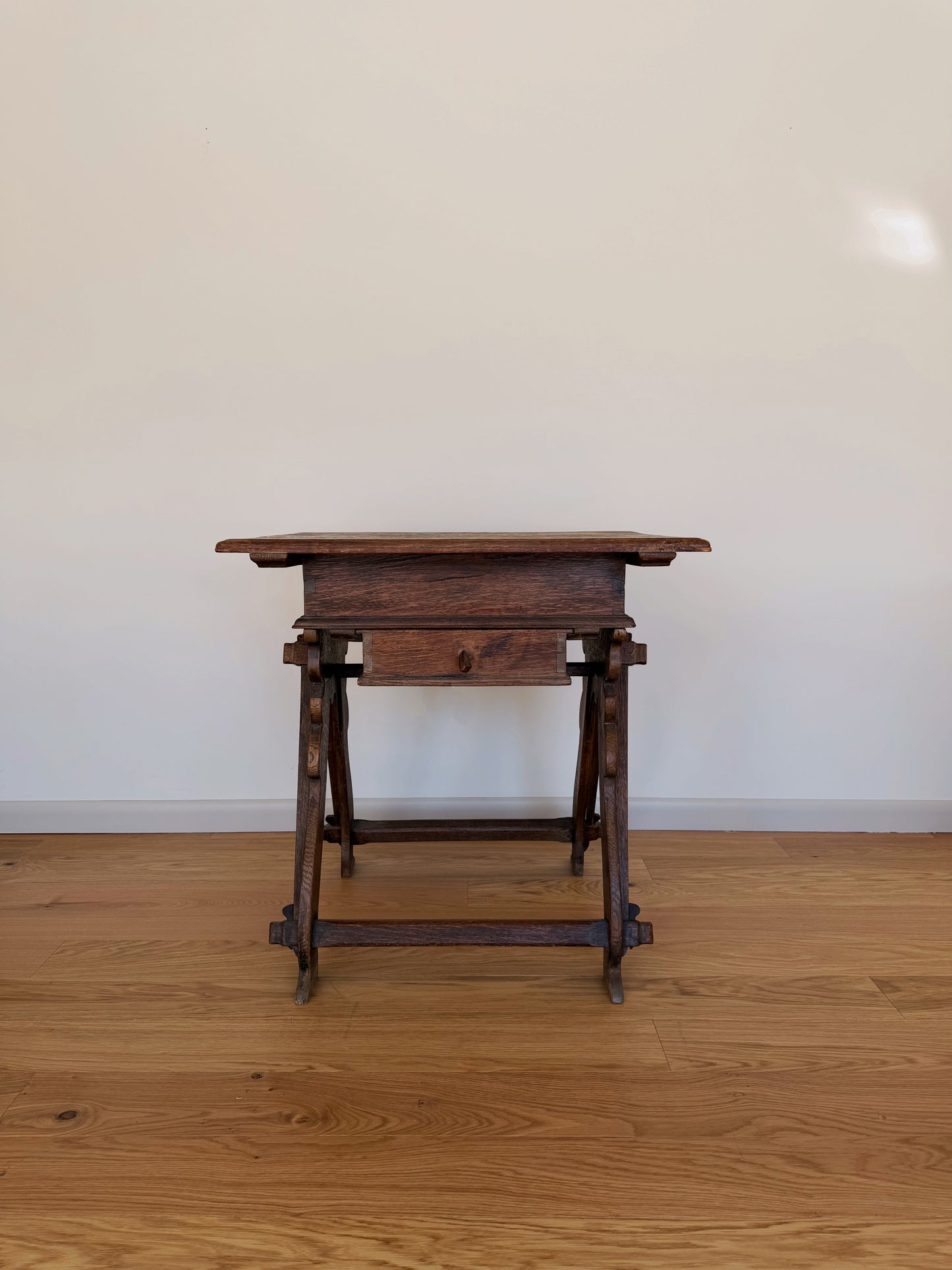 French Oak Transaction Table with Two Drawers, c. 1800