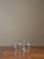 Vintage Scalloped Top Glass Vase