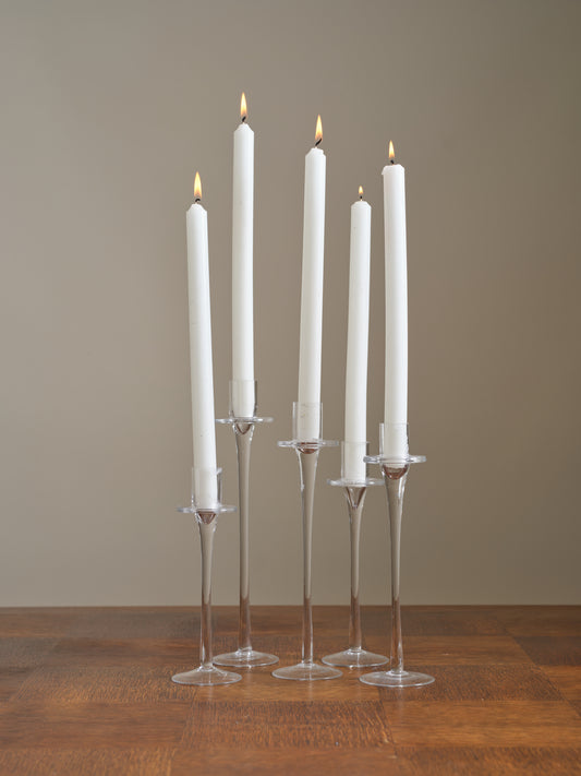 Vintage Glass Candlestick Holders Set