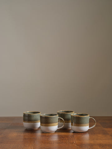 Sage Green and White Handmade Ceramic Mug