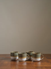 Sage Green and White Handmade Ceramic Mug