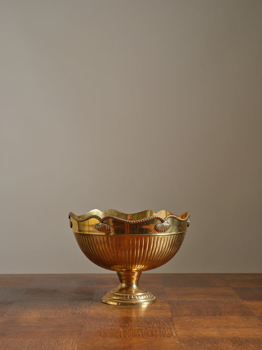 Vintage Brass Pedestal Bowl