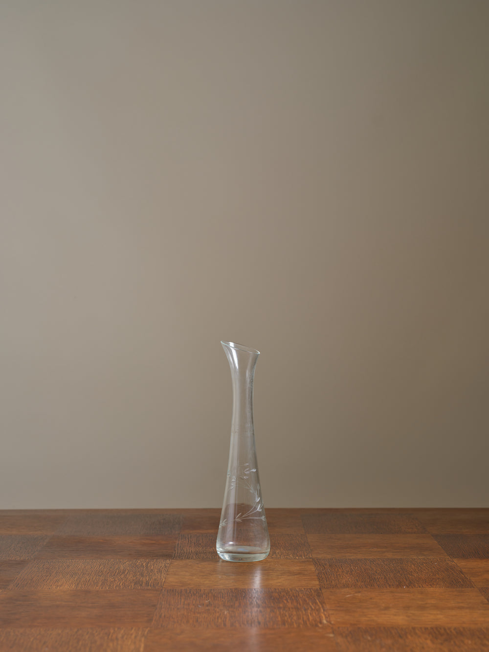 Vintage Etched Floral Vase