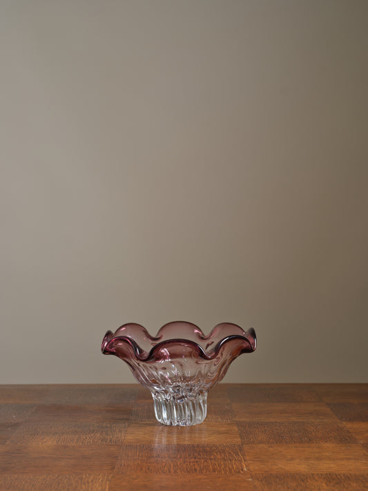 Vintage Violet Ombre Glass Bowl