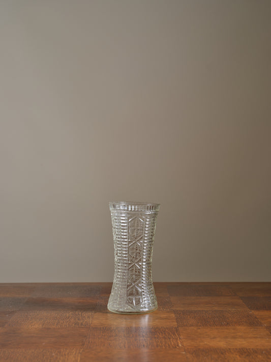 Vintage Textured Small Glass Vase