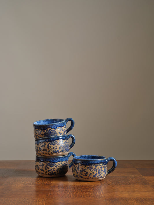 Rustic Victorian Blue Floral Soup Bowl