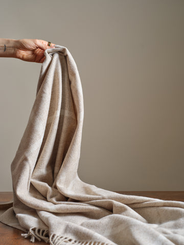 Classic Collection Merino Lambswool Beige, Windowpane