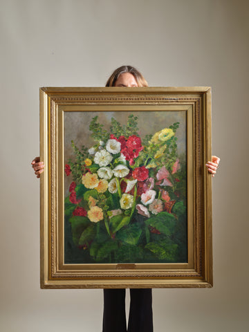 AMERICAN SCHOOL (19th Century,), Floral still life., Oil on canvas, 32