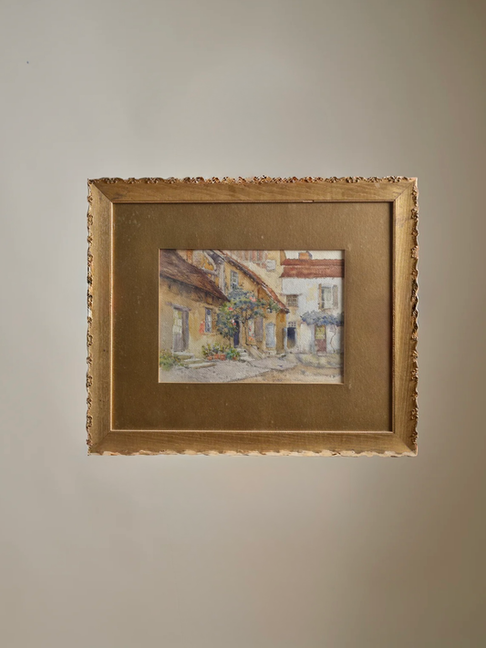 American School Village Scene Early 20th Century