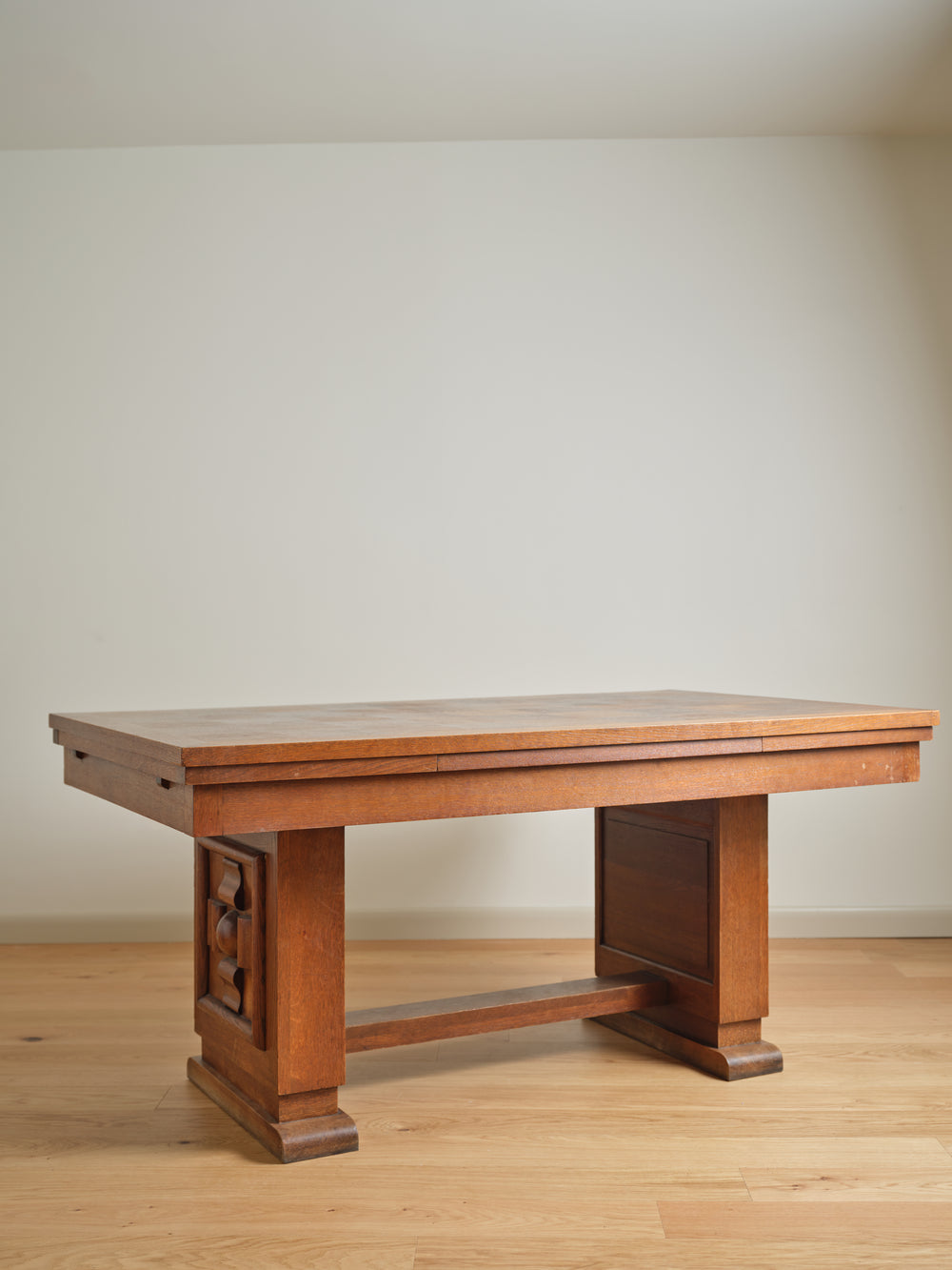 French Oak Dining Table in the Manner of Dudouyt c. 1940