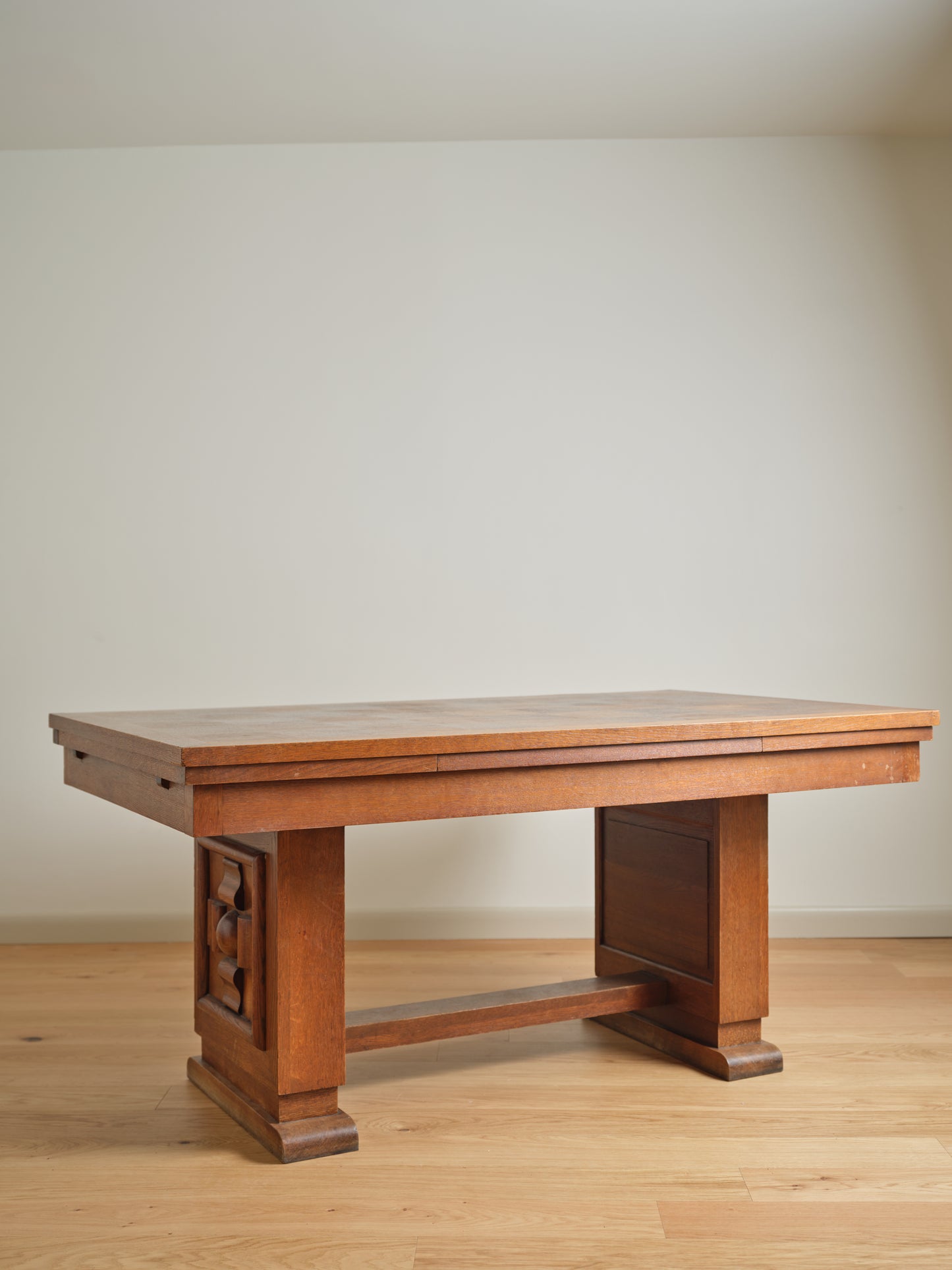French Oak Dining Table Manner of Dudouyt c.1940