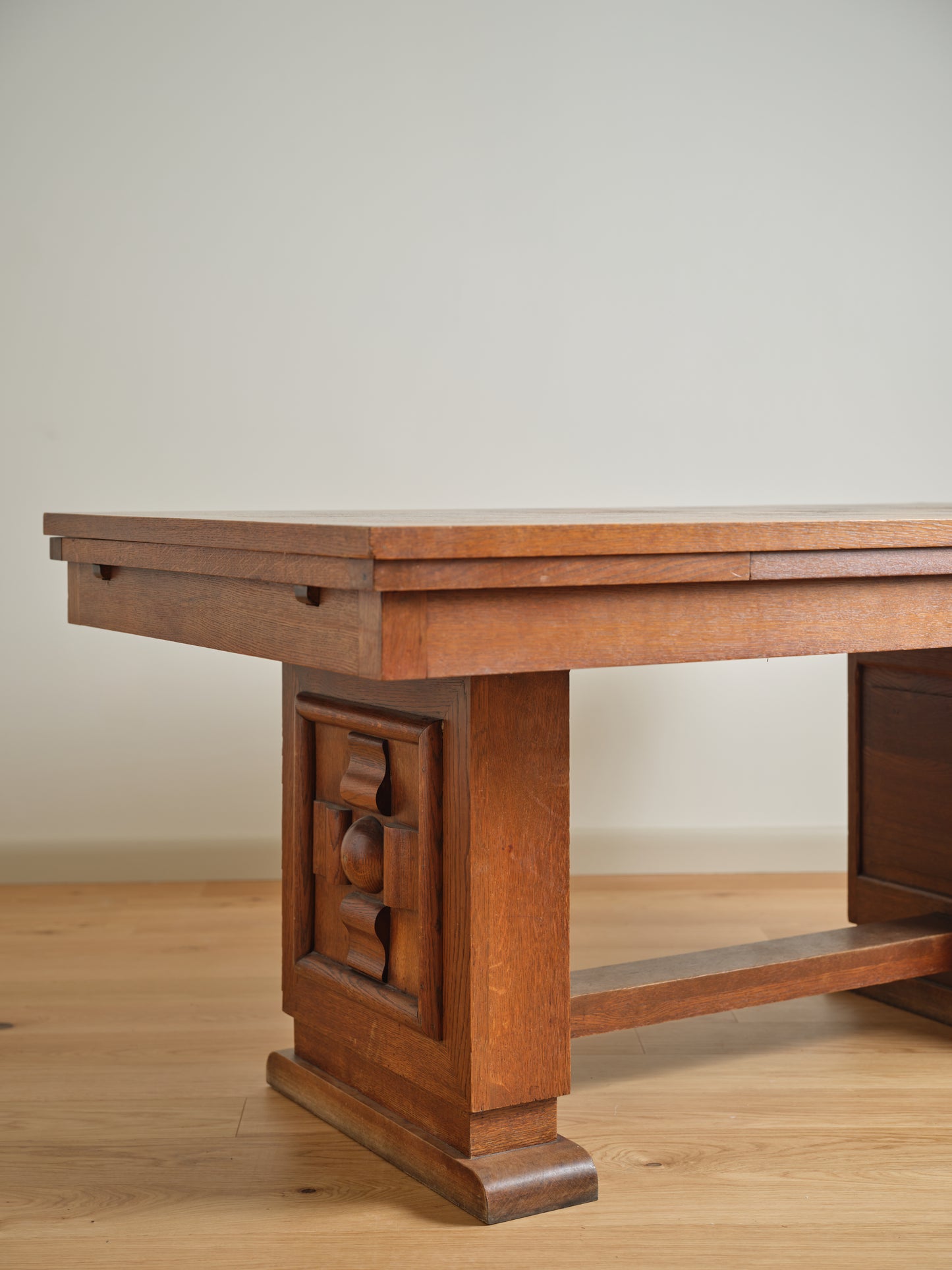 French Oak Dining Table Manner of Dudouyt c.1940