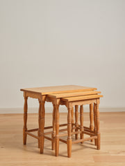 Set of Three Oak Nesting Tables in the Manner of Henning Kjaernulf