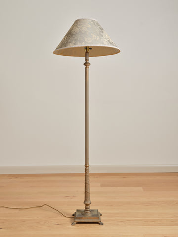 Vintage Green Floral Floor Lamp