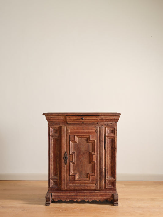 Vintage Carved Oak Side Cabinet