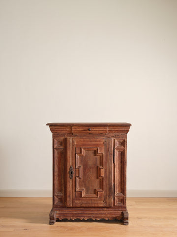 Vintage Carved Oak Side Cabinet