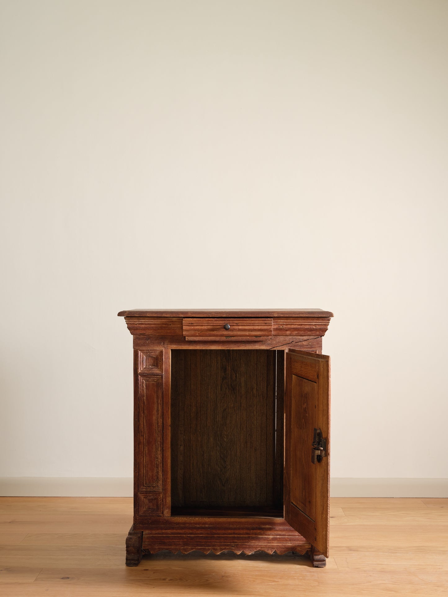 Vintage Carved Oak Side Cabinet