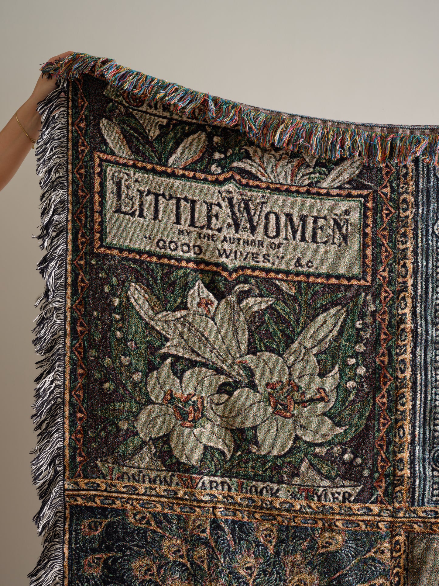 Vintage Style Book Cover Woven Blanket