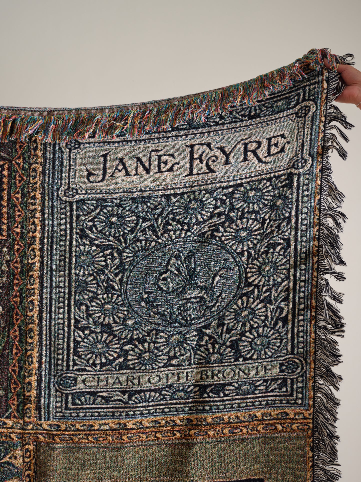 Vintage Style Book Cover Woven Blanket