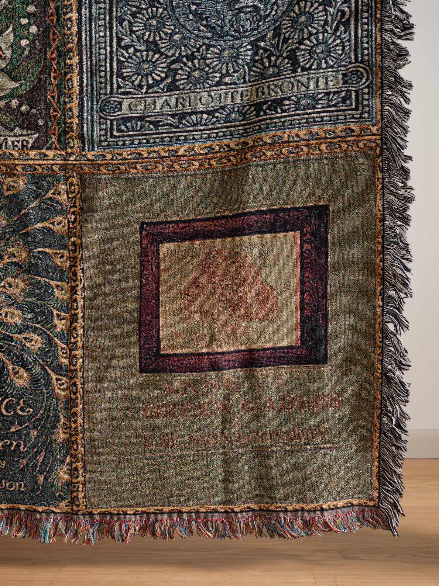 Vintage Style Book Cover Woven Blanket
