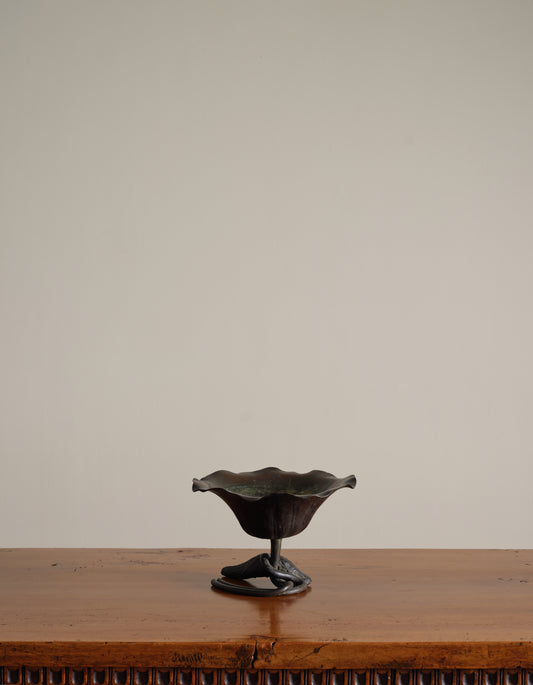 Japanese Iron Ikebana Flower Bowl