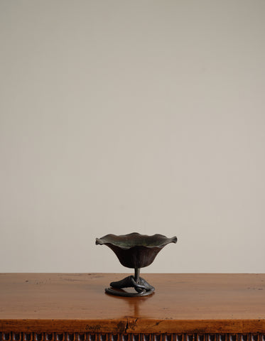Japanese Iron Ikebana Flower Bowl
