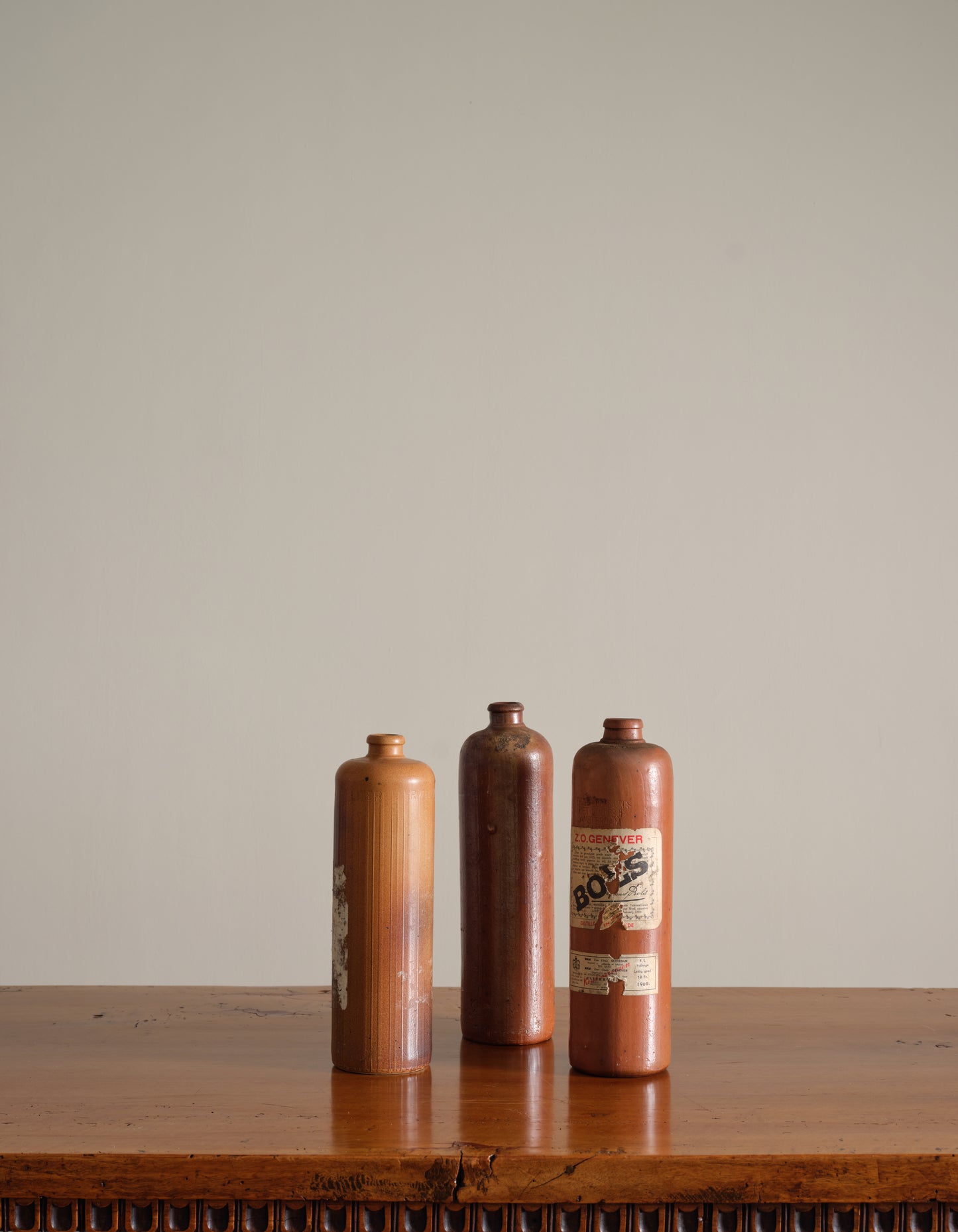 Set of Three Dutch Genever Bottles