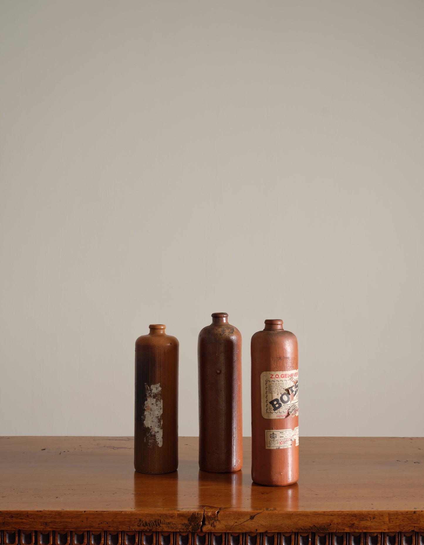 Set of Three Dutch Genever Bottles