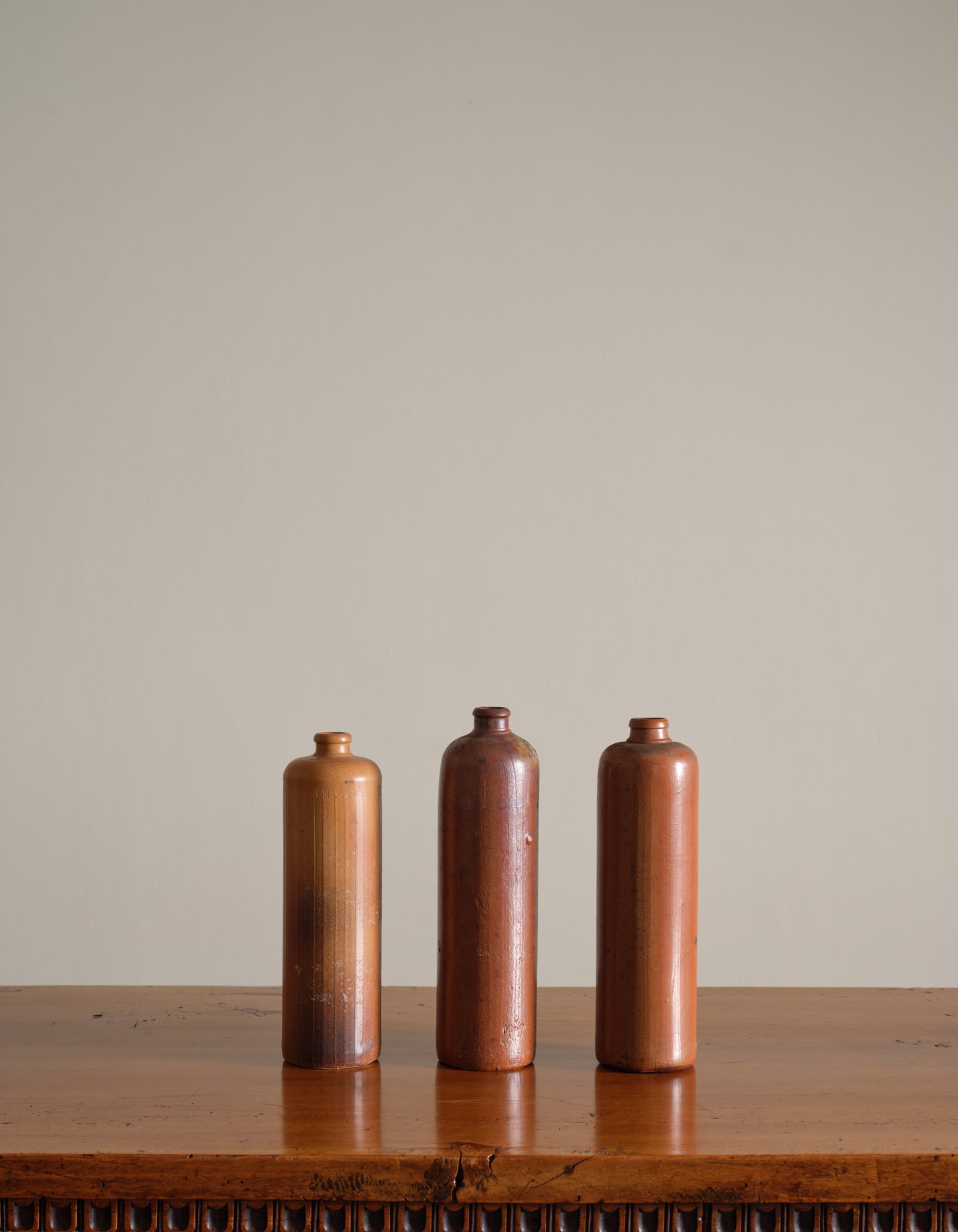 Set of Three Dutch Genever Bottles
