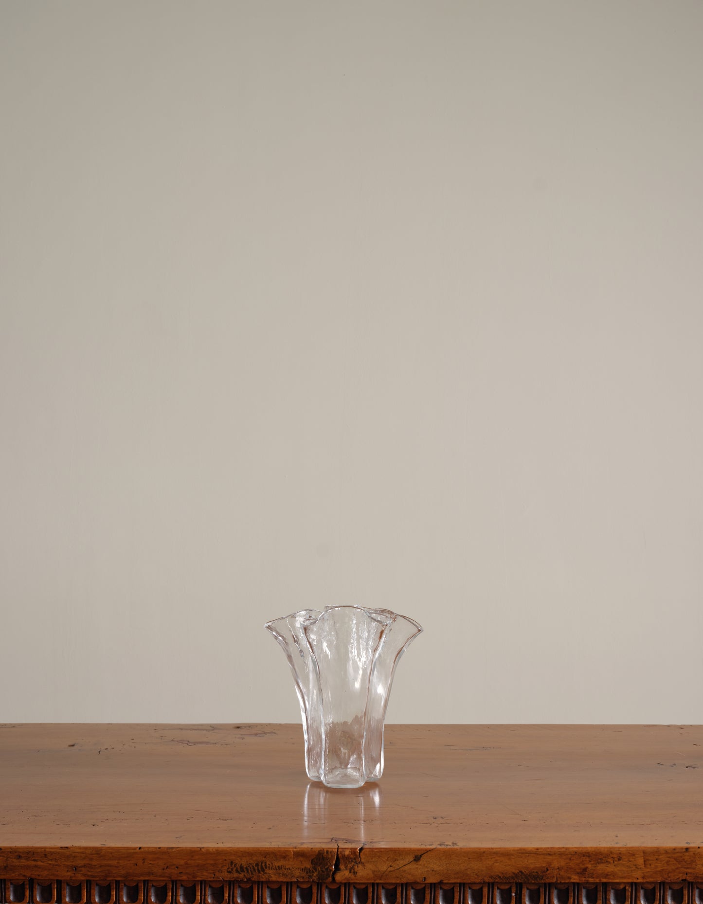 Handblown Ruffled Glass Vase
