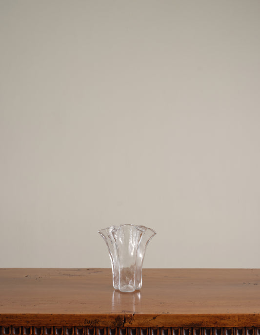Handblown Ruffled Glass Vase