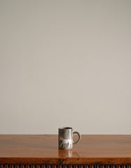 Handmade Ceramic Horse Mug in Gray with White Horse