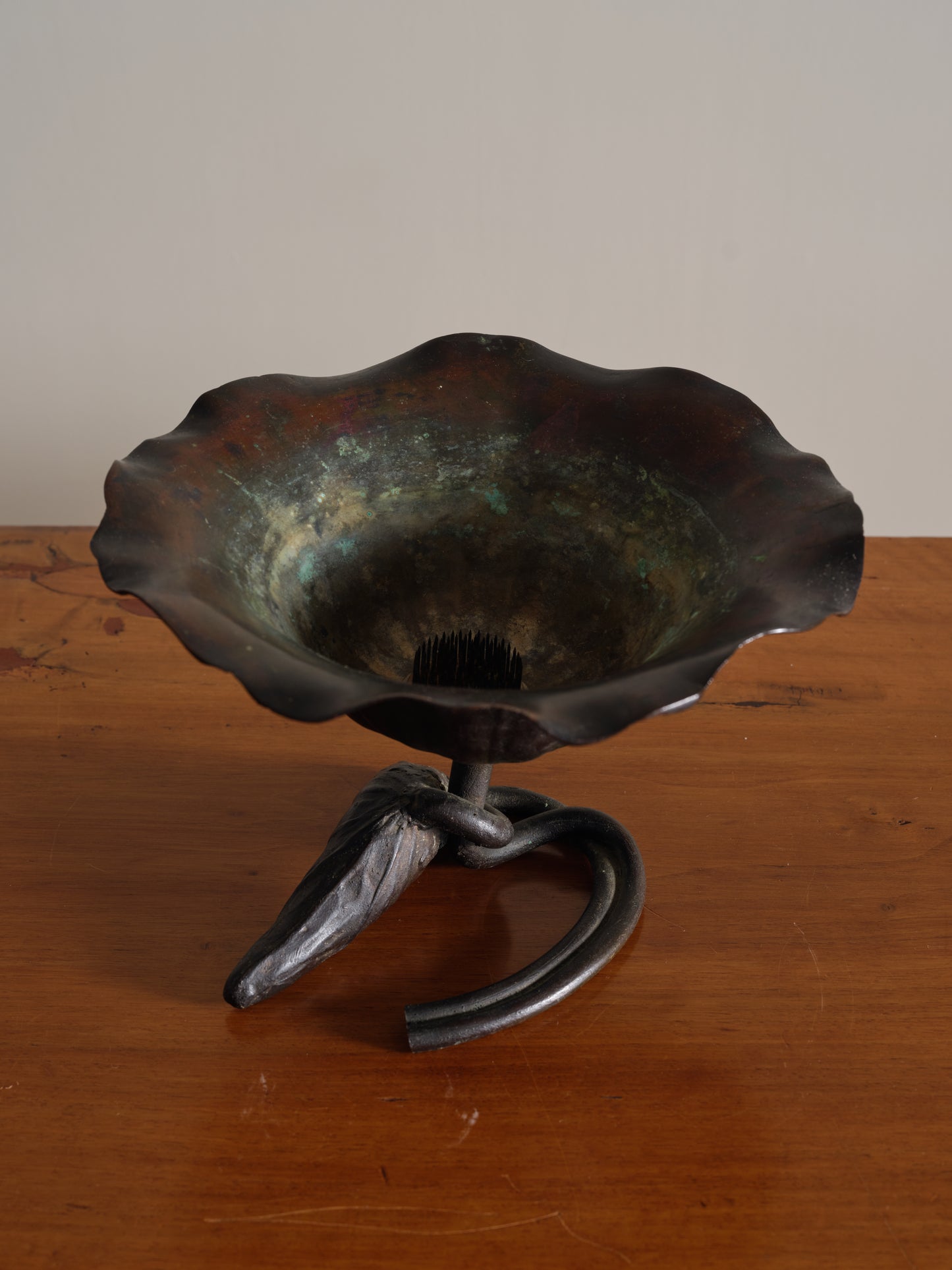 Japanese Iron Ikebana Flower Bowl
