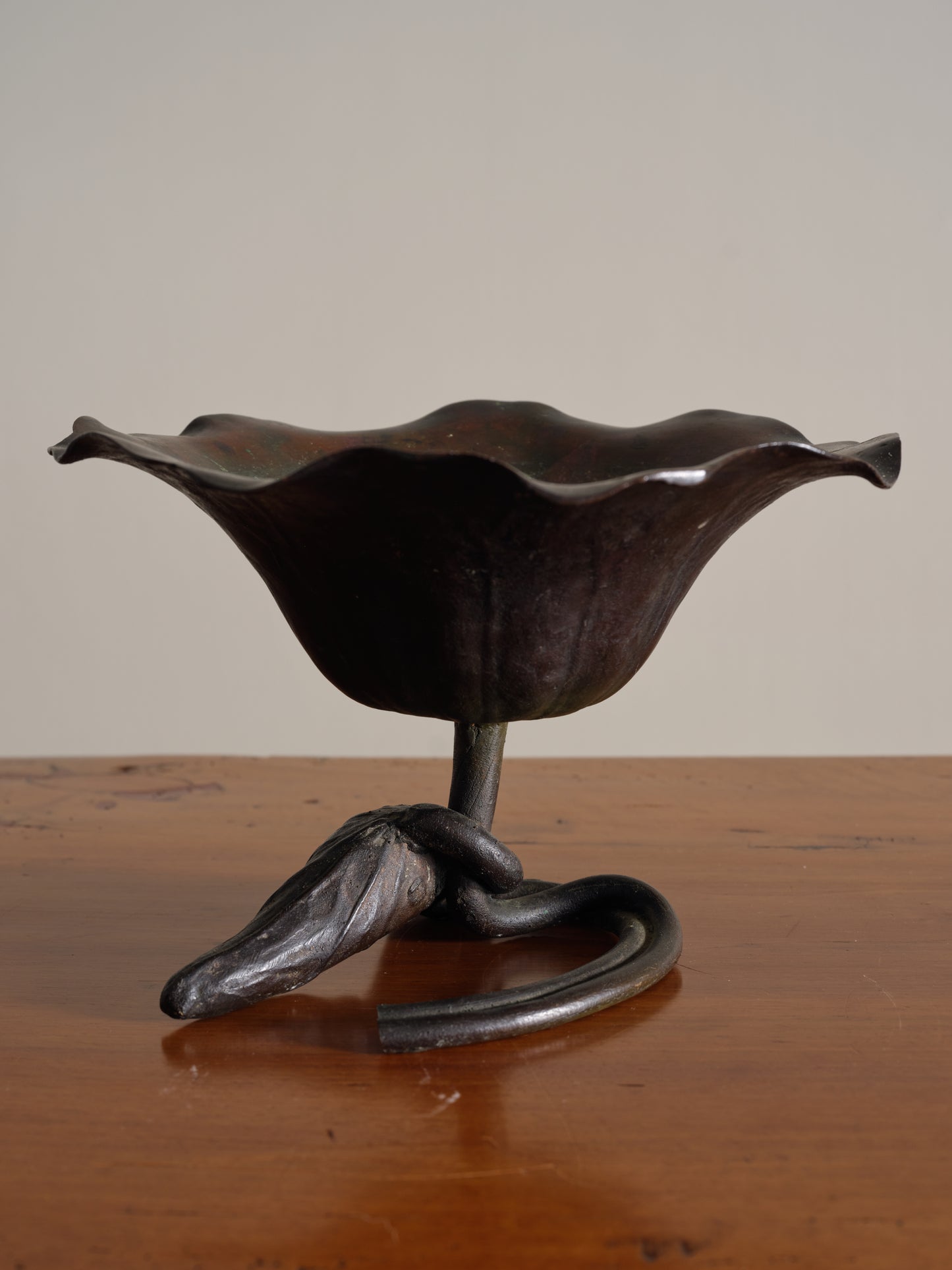 Japanese Iron Ikebana Flower Bowl