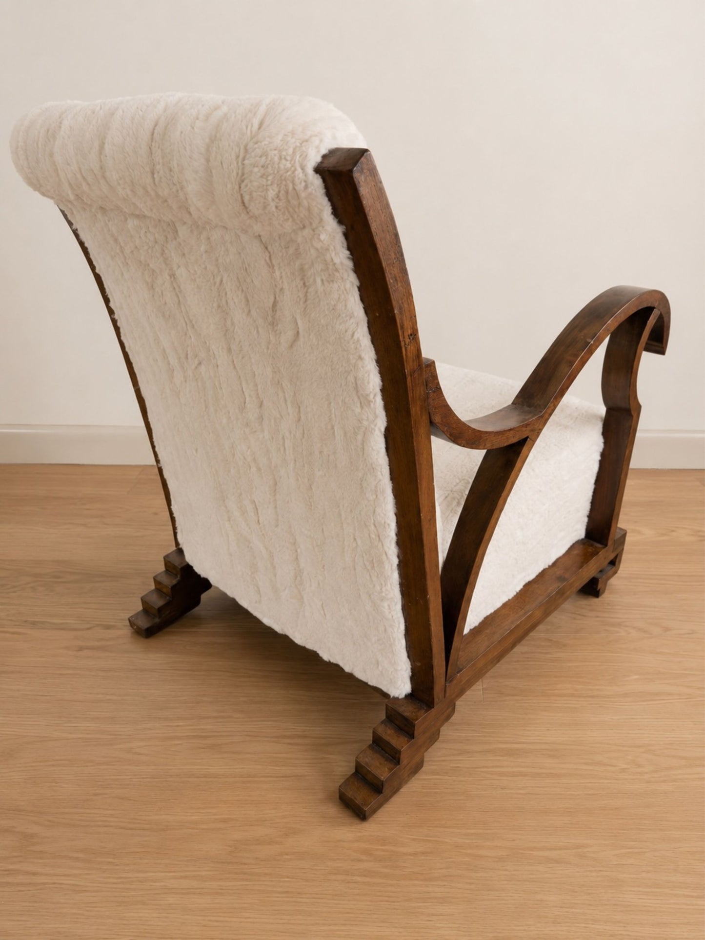 Pair of Vintage Art Deco Shearling Armchairs
