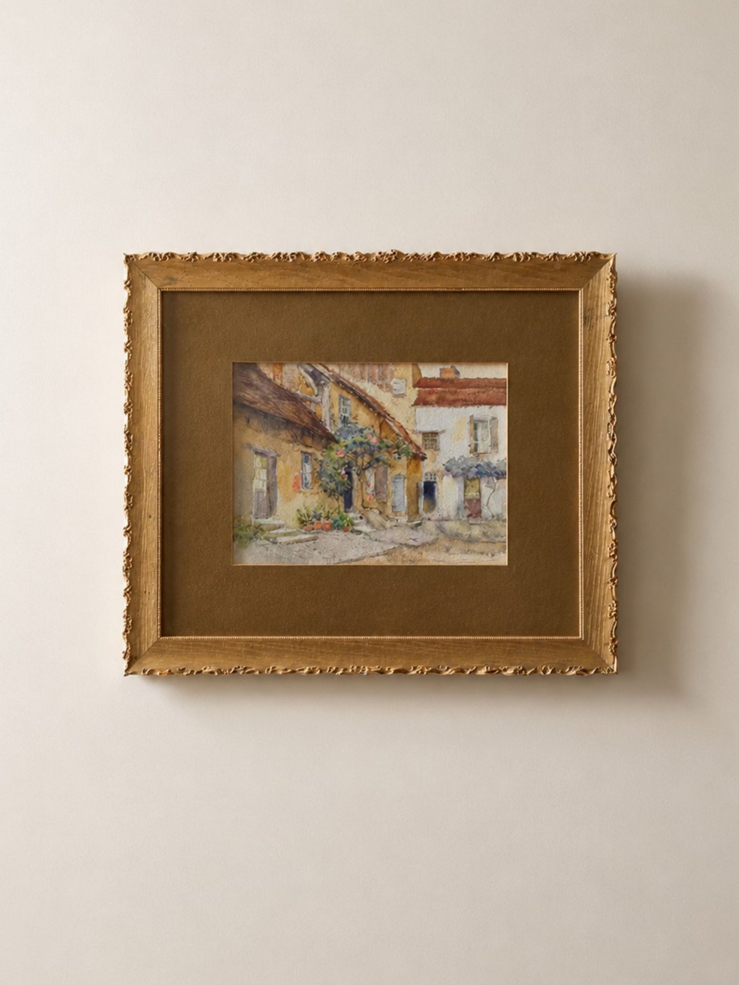 American School Village Scene Early 20th Century