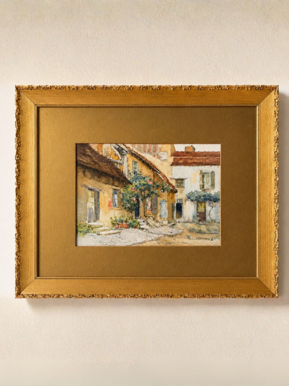 American School Village Scene Early 20th Century