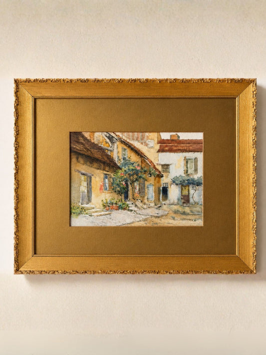 American School Village Scene Early 20th Century