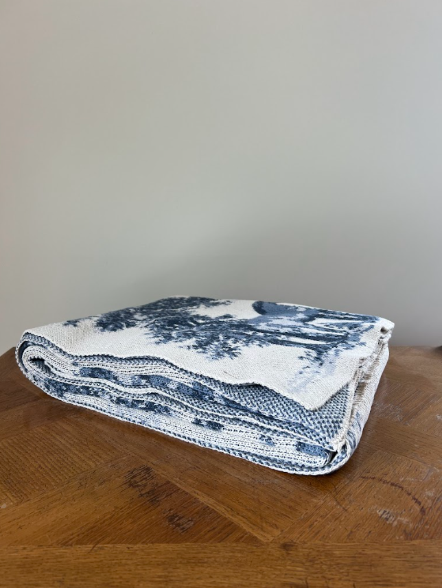 Equestrian Toile Throw Blanket